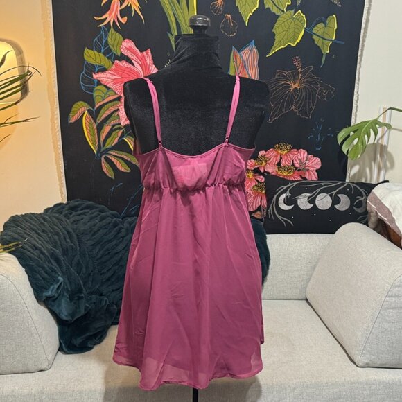 Urban Outfitters Sparkle & Fade Empire Mini Slip Dress, Pink/Rose, Large - Picture 3 of 13